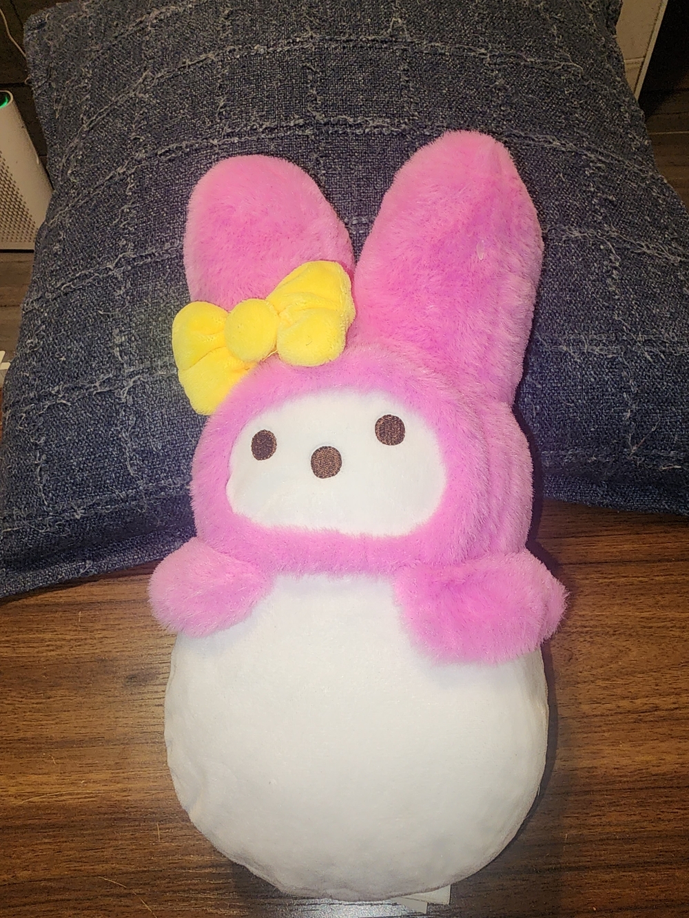 Peeps Pink Bunny My Melody Plush Toy with Yellow Bow - Soft Stuffed Animal